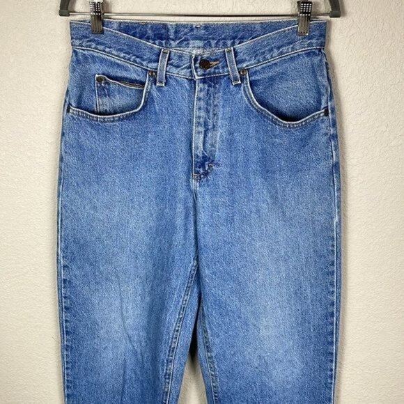 Vintage Riders High Rise Mom Jeans Light Blue Worn In Cotton Straight Leg 90s - Picture 2 of 14